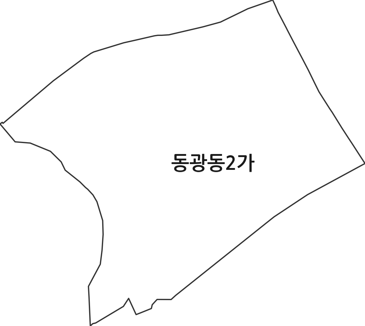 부산광역시 중구 동광동2가 법정동 행정구역 경계 지도