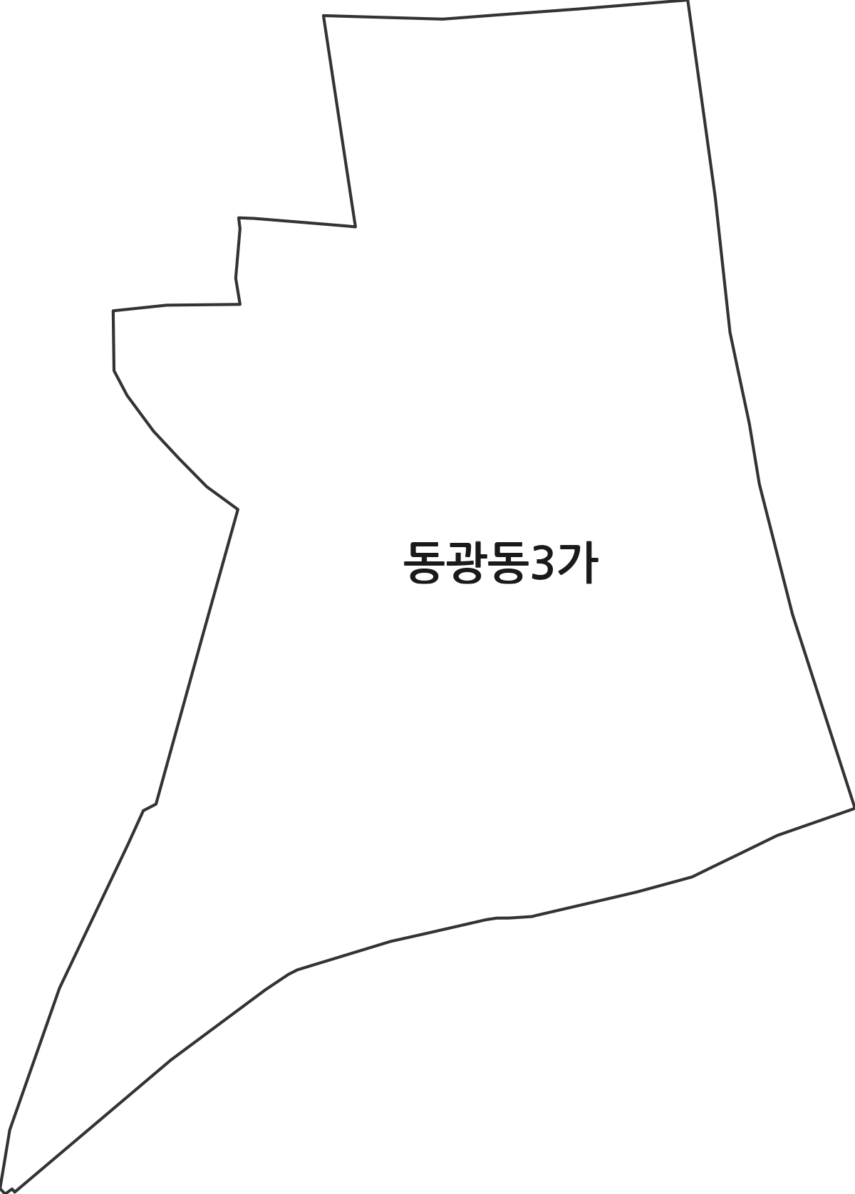 부산광역시 중구 동광동3가 법정동 행정구역 경계 지도