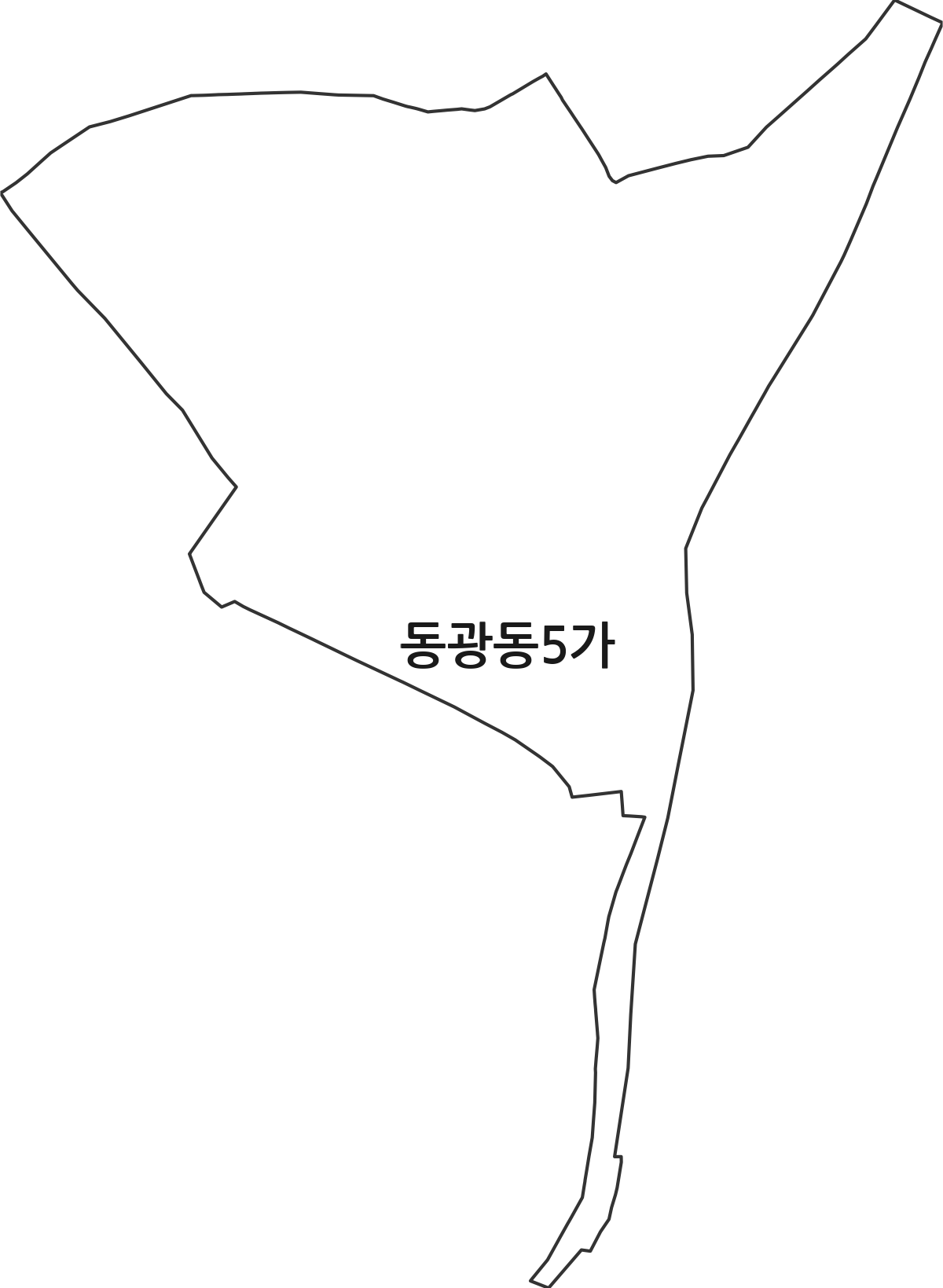 부산광역시 중구 동광동5가 법정동 행정구역 경계 지도