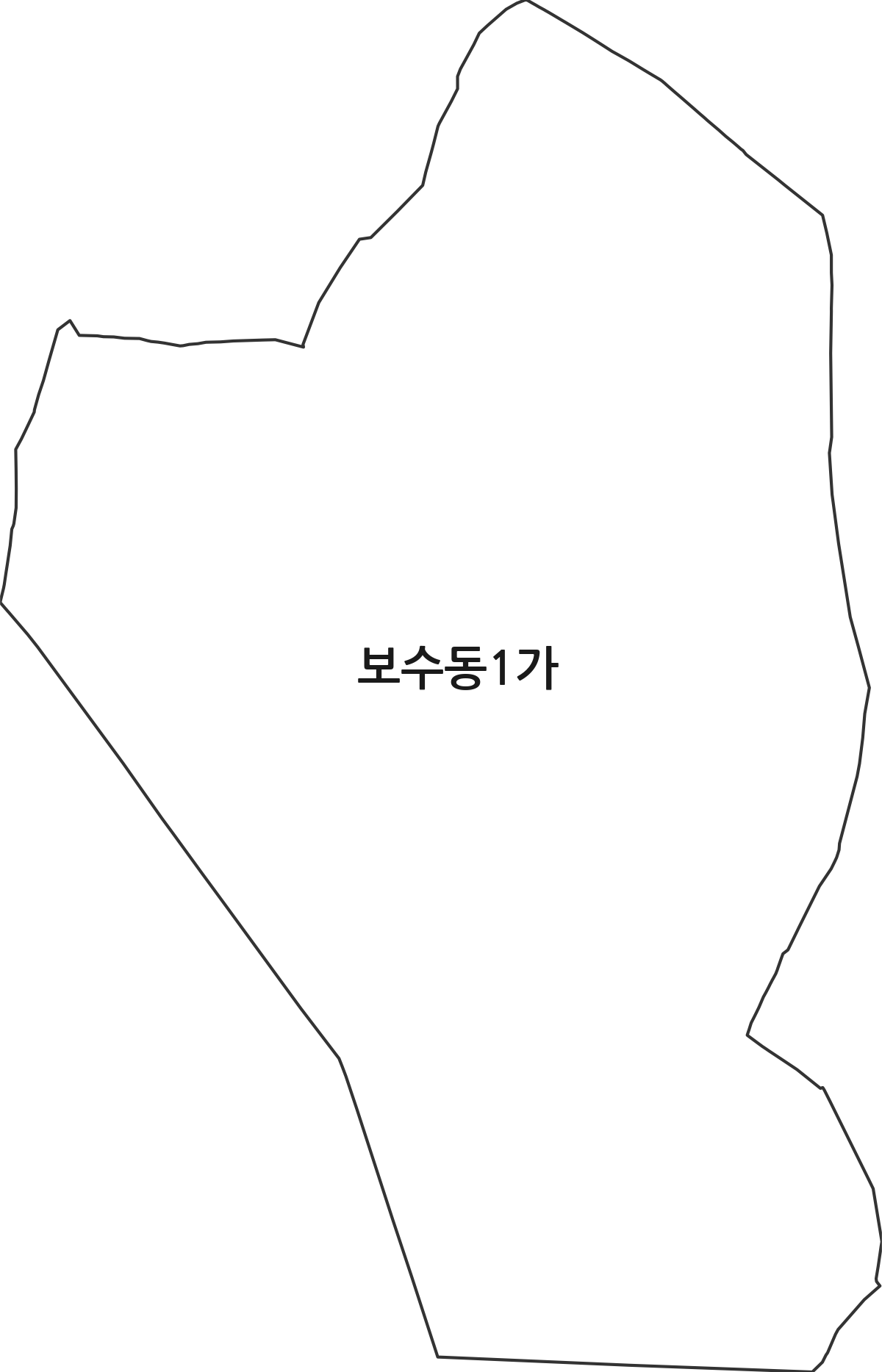 부산광역시 중구 보수동1가 법정동 행정구역 경계 지도
