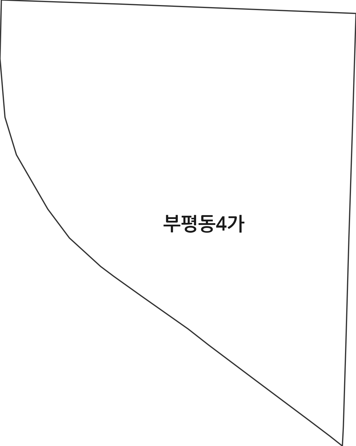 부산광역시 중구 부평동4가 법정동 행정구역 경계 지도