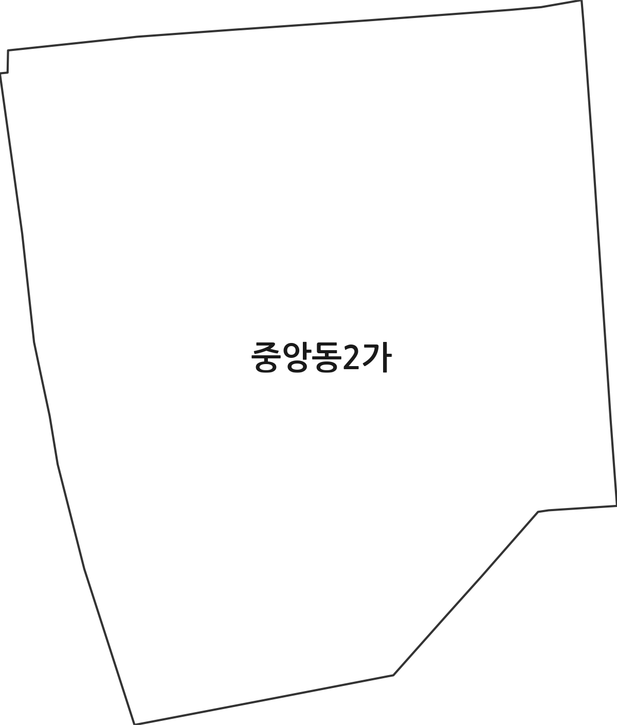 부산광역시 중구 중앙동2가 법정동 행정구역 경계 지도