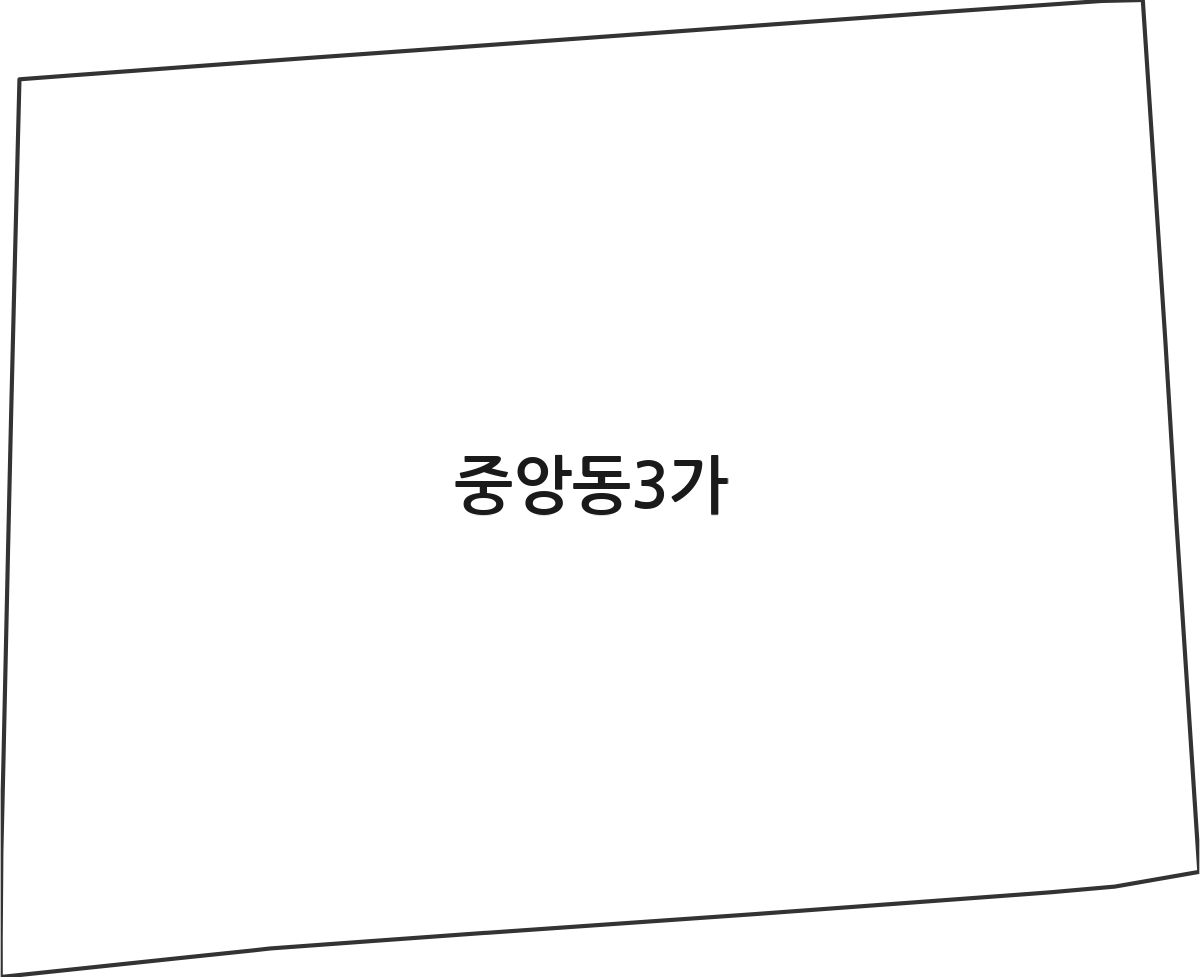 부산광역시 중구 중앙동3가 법정동 행정구역 경계 지도