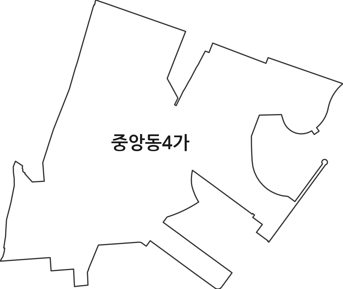 부산광역시 중구 중앙동4가 법정동 행정구역 경계 지도