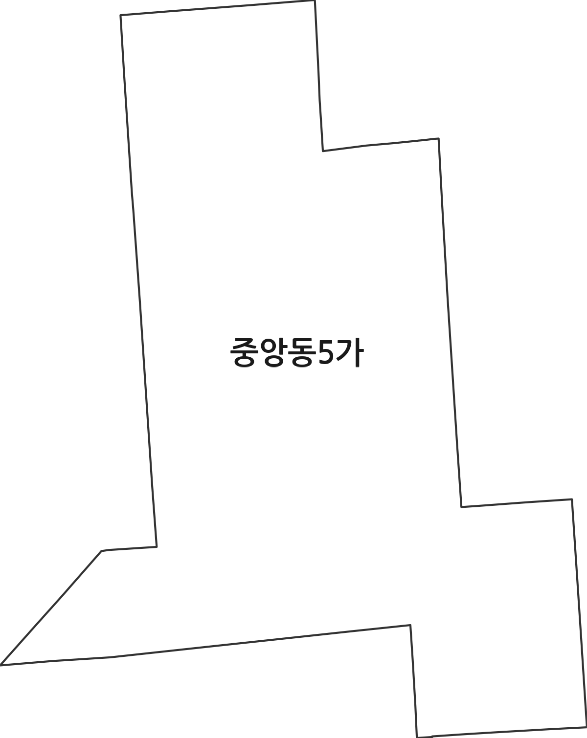 부산광역시 중구 중앙동5가 법정동 행정구역 경계 지도