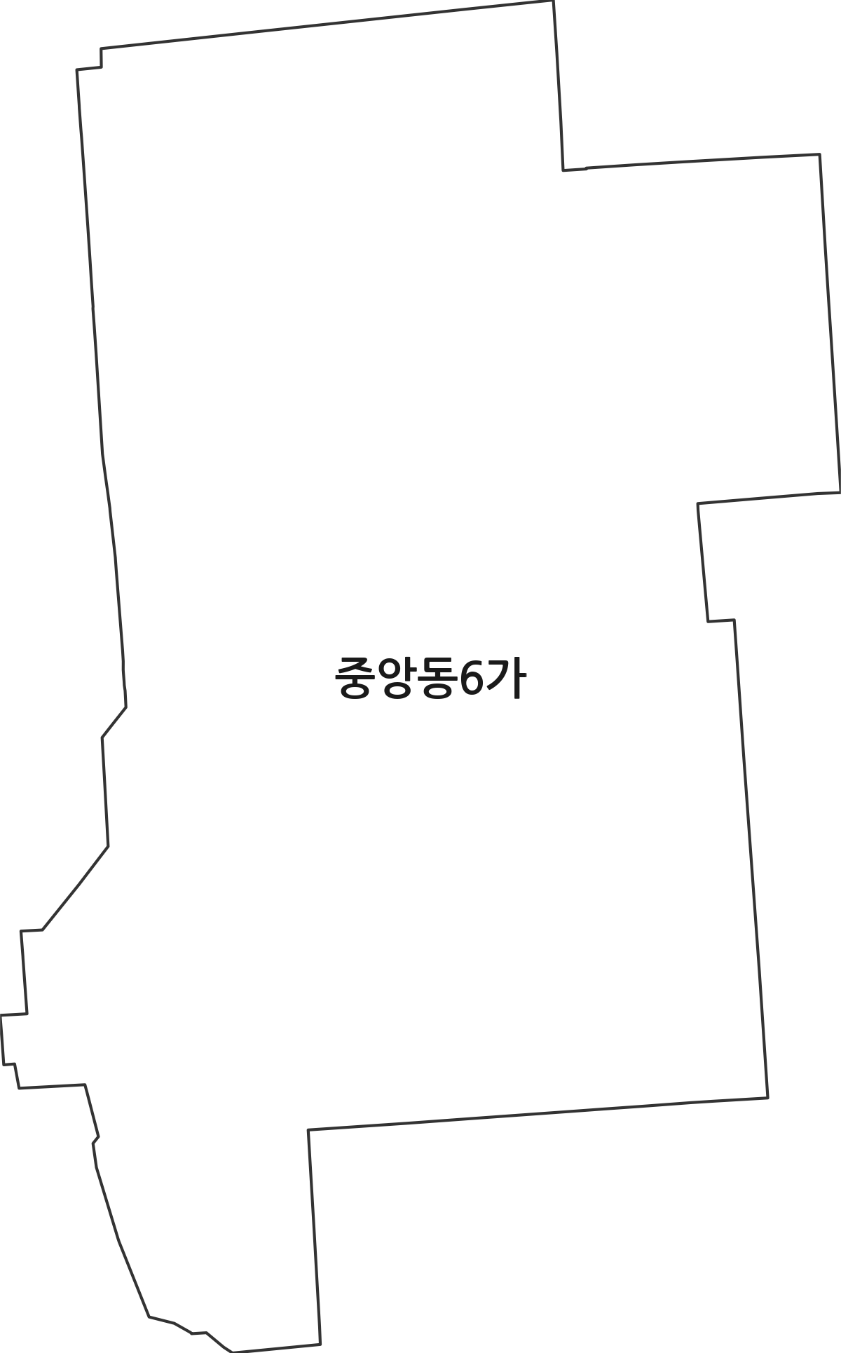 부산광역시 중구 중앙동6가 법정동 행정구역 경계 지도