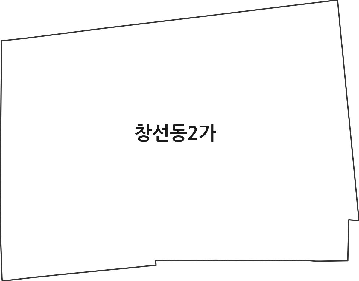 부산광역시 중구 창선동2가 법정동 행정구역 경계 지도