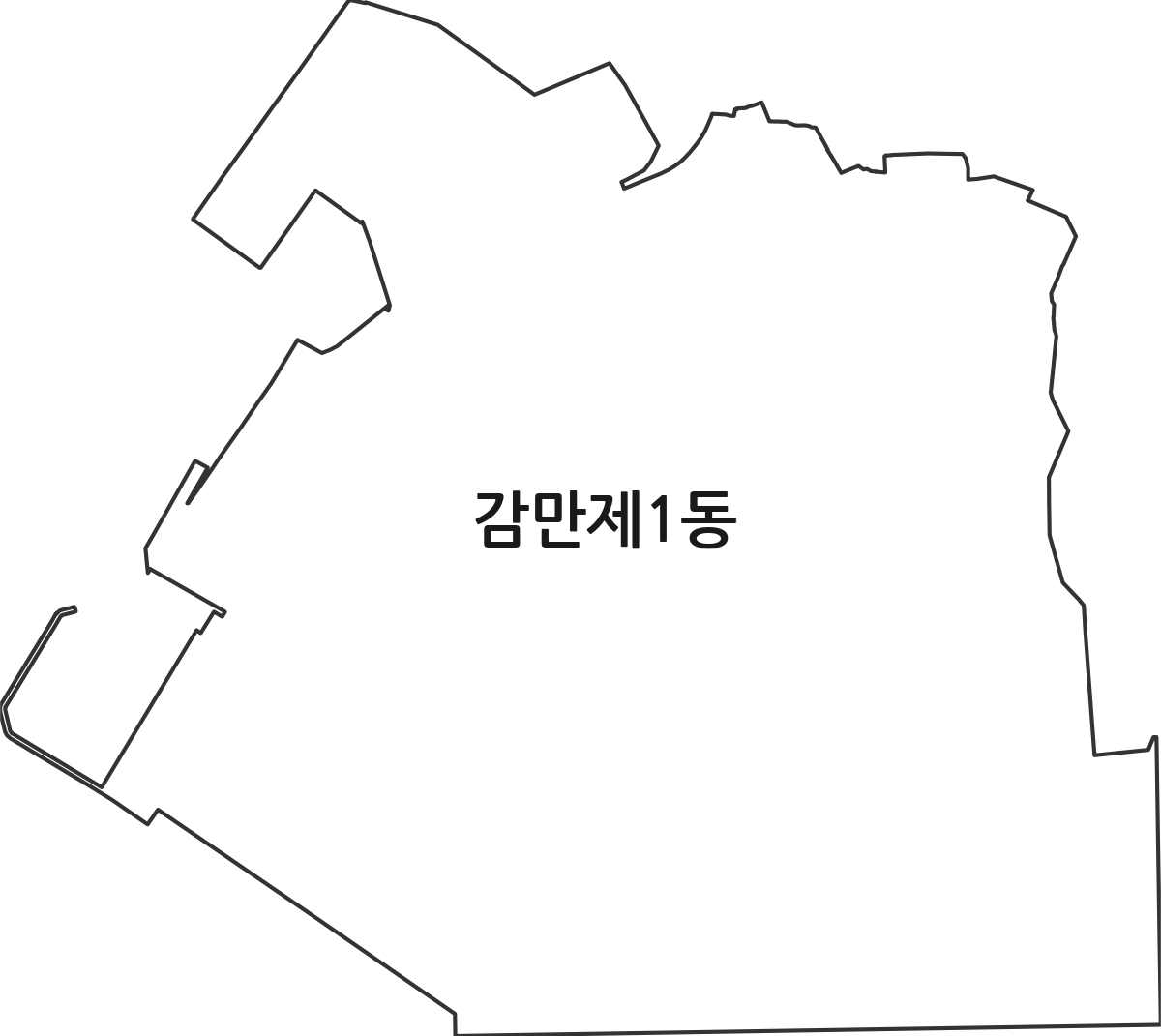 부산광역시 남구 감만제1동 행정동 행정구역 경계 지도