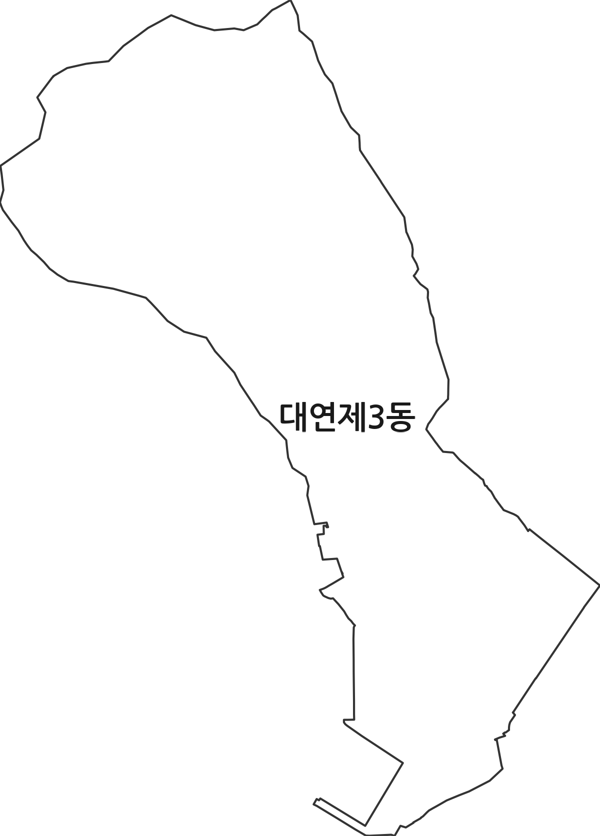 부산광역시 남구 대연제3동 행정동 행정구역 경계 지도