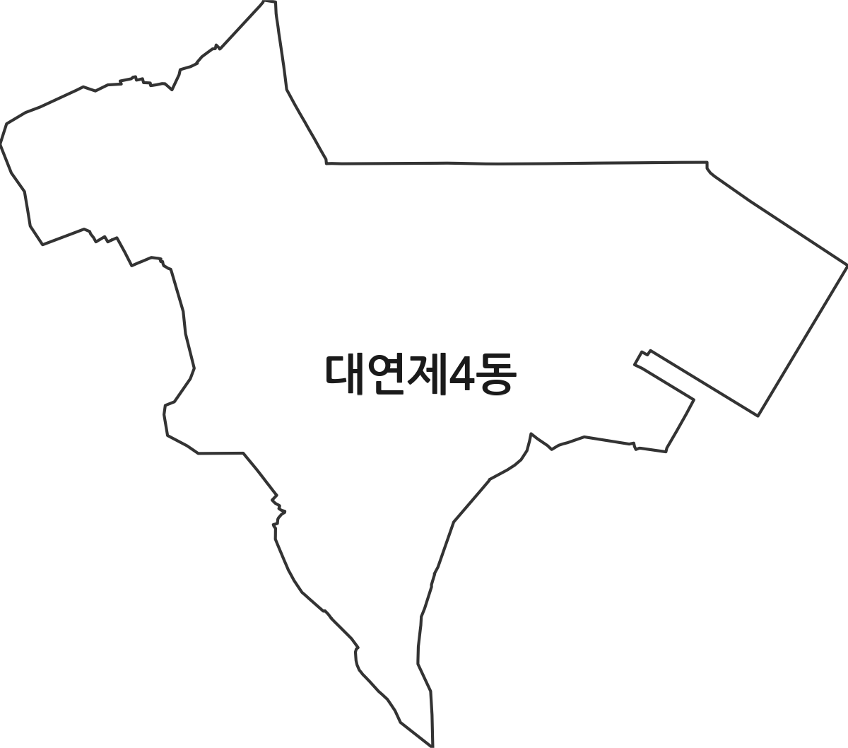 부산광역시 남구 대연제4동 행정동 행정구역 경계 지도