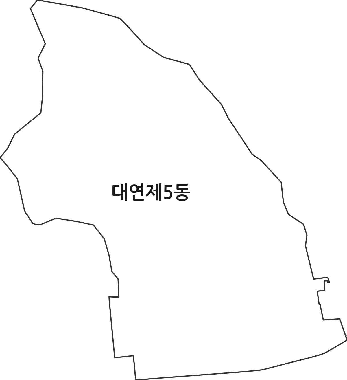 부산광역시 남구 대연제5동 행정동 행정구역 경계 지도