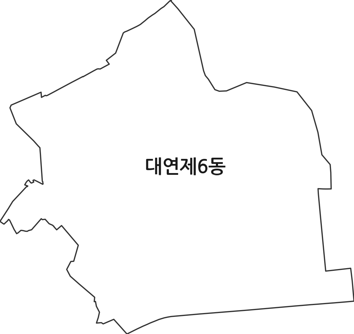 부산광역시 남구 대연제6동 행정동 행정구역 경계 지도