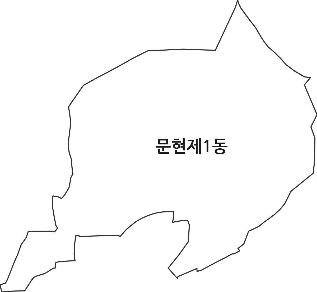 부산광역시 남구 문현제1동 행정동 행정구역 경계 지도