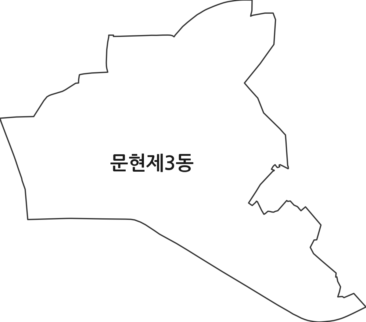 부산광역시 남구 문현제3동 행정동 행정구역 경계 지도