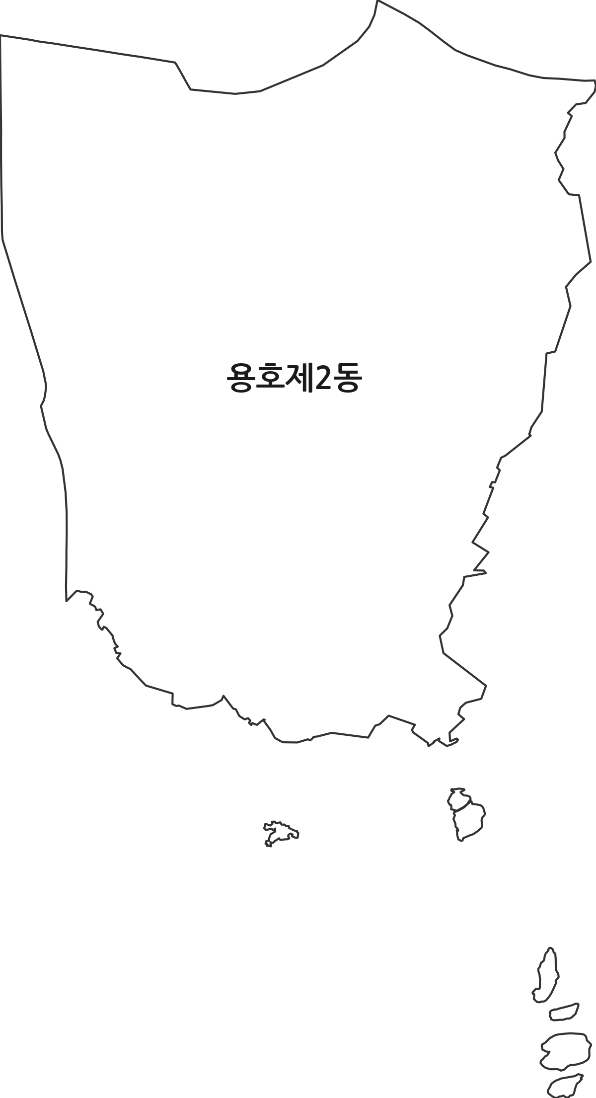 부산광역시 남구 용호제2동 행정동 행정구역 경계 지도
