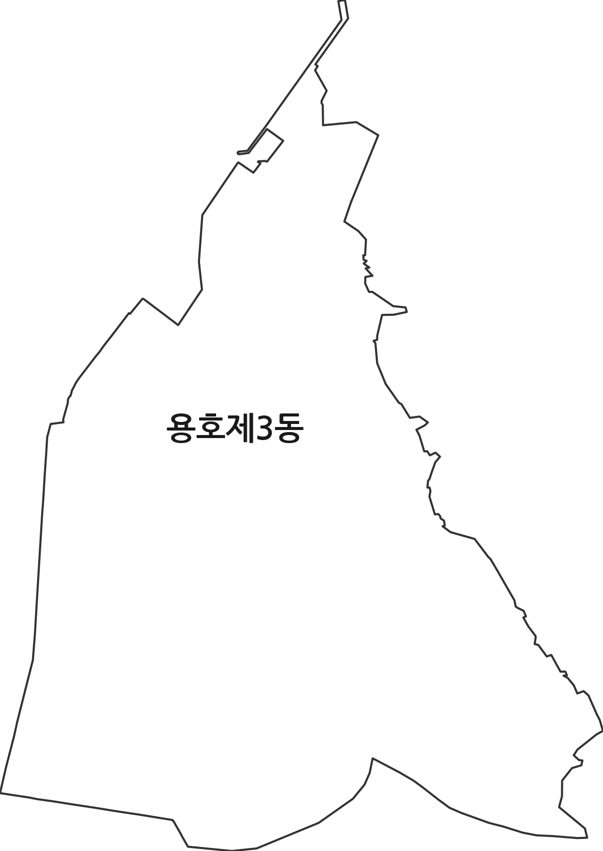 부산광역시 남구 용호제3동 행정동 행정구역 경계 지도
