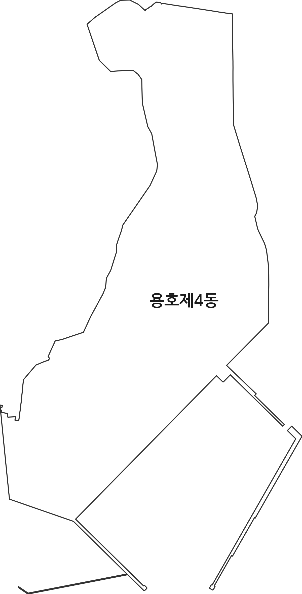 부산광역시 남구 용호제4동 행정동 행정구역 경계 지도