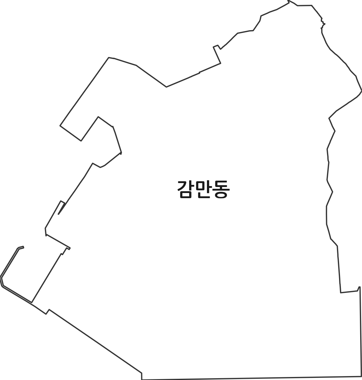 부산광역시 남구 감만동 법정동 행정구역 경계 지도