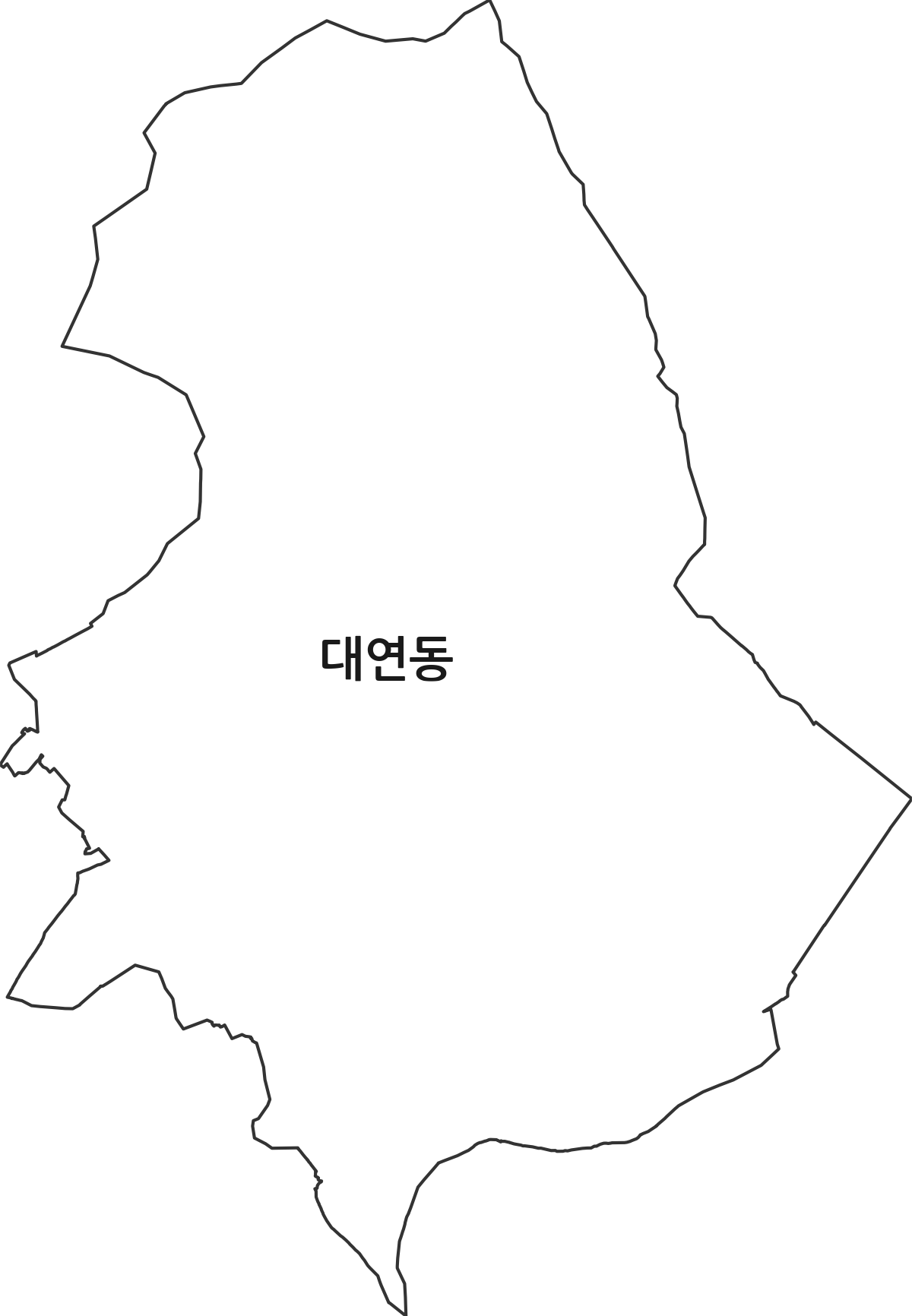 부산광역시 남구 대연동 법정동 행정구역 경계 지도