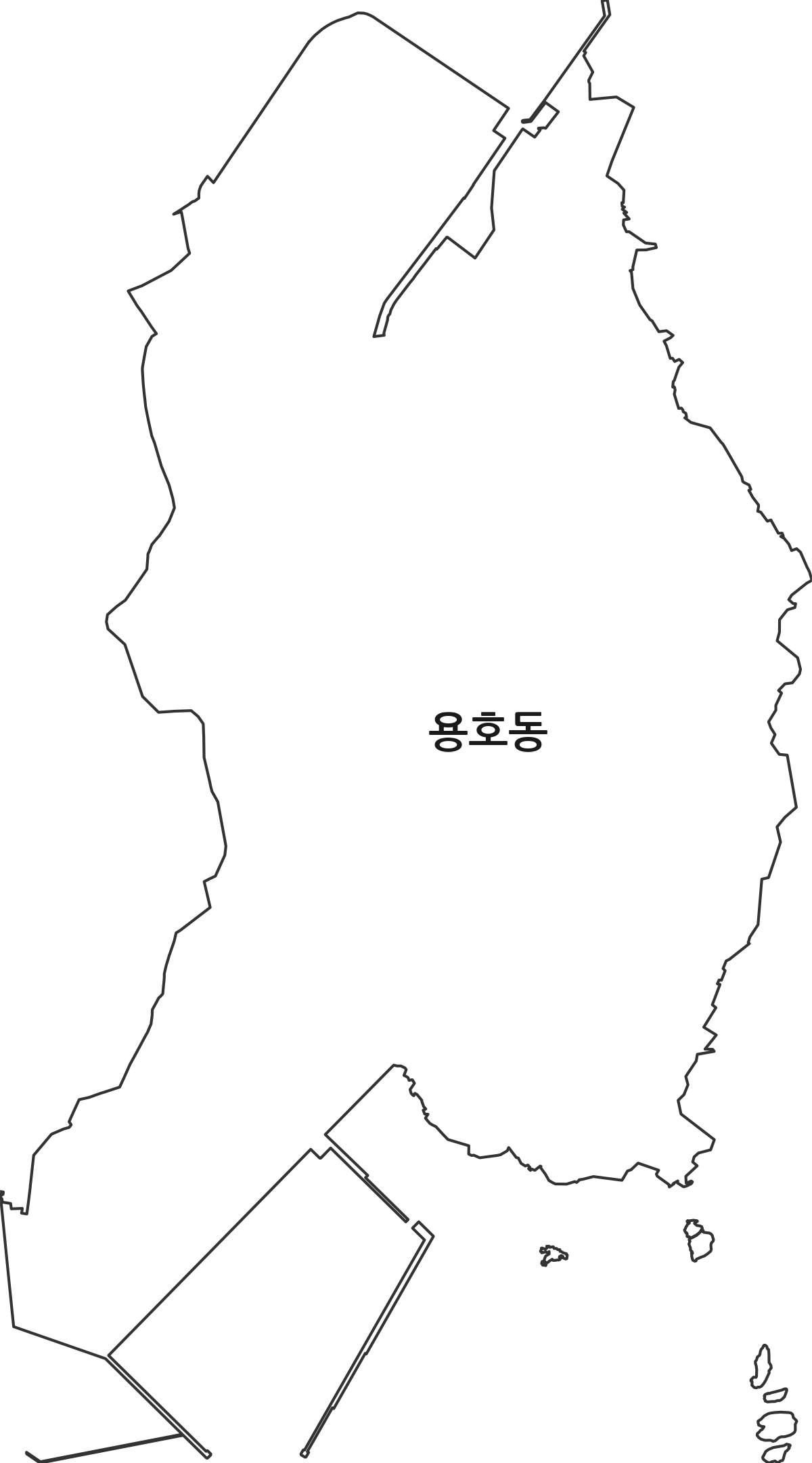 부산광역시 남구 용호동 법정동 행정구역 경계 지도