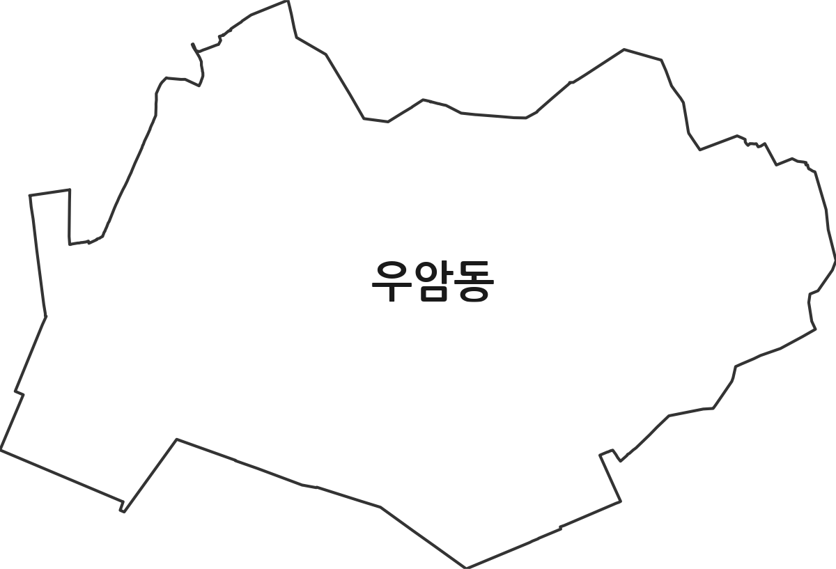 부산광역시 남구 우암동 법정동 행정구역 경계 지도