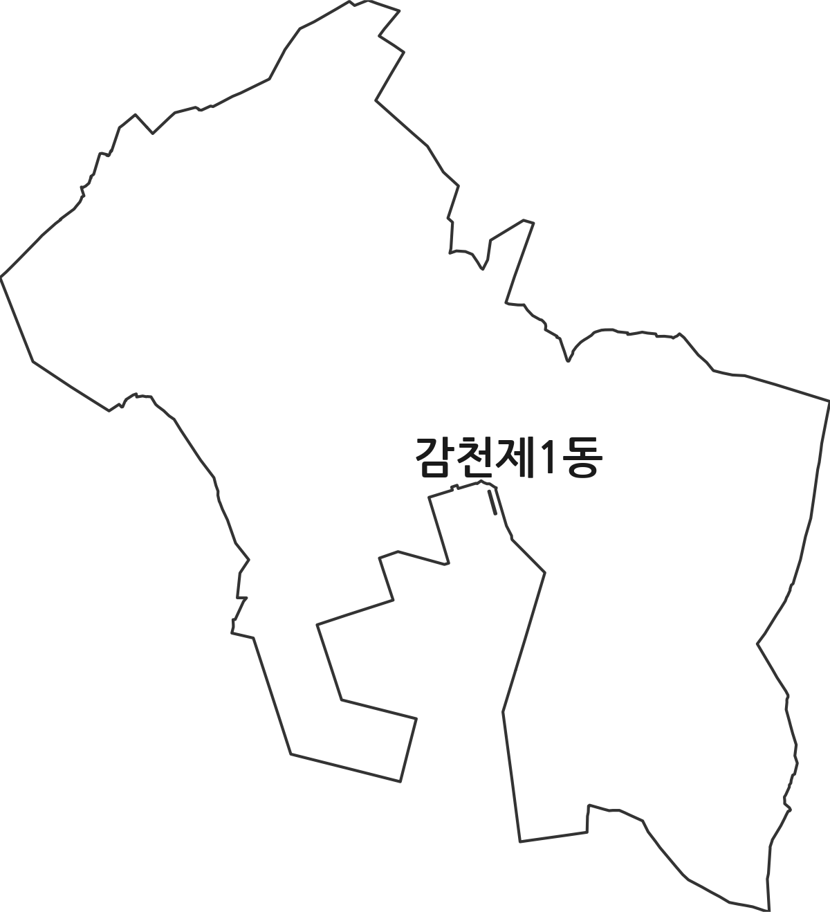 부산광역시 사하구 감천제1동 행정동 행정구역 경계 지도
