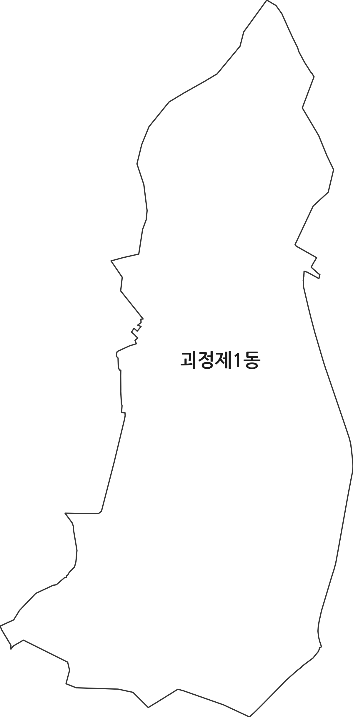 부산광역시 사하구 괴정제1동 행정동 행정구역 경계 지도