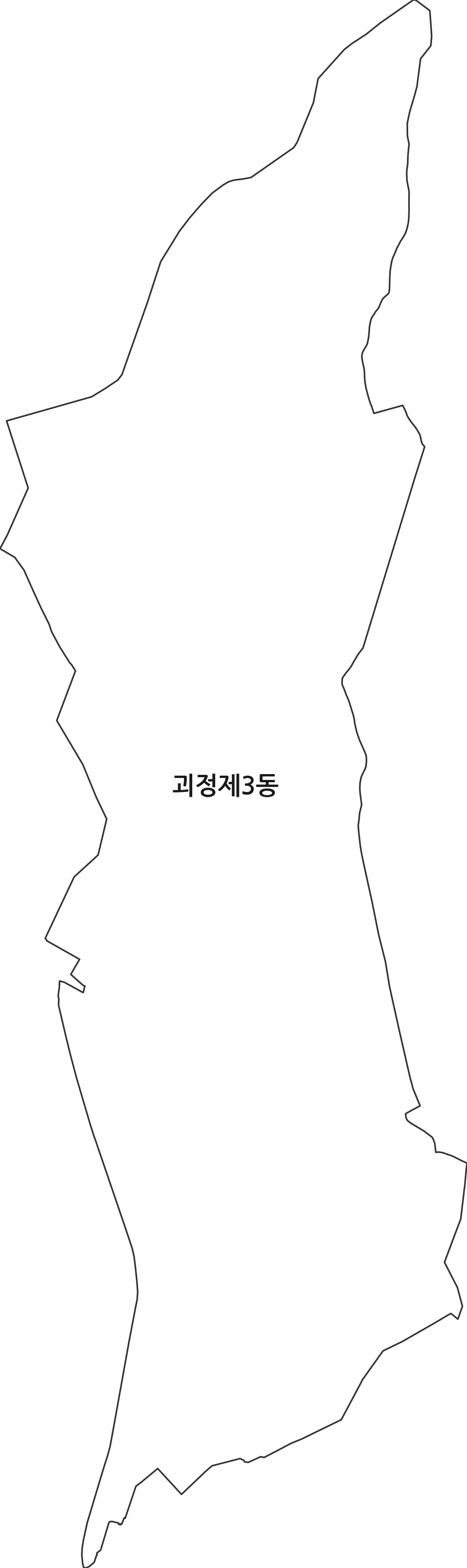 부산광역시 사하구 괴정제3동 행정동 행정구역 경계 지도