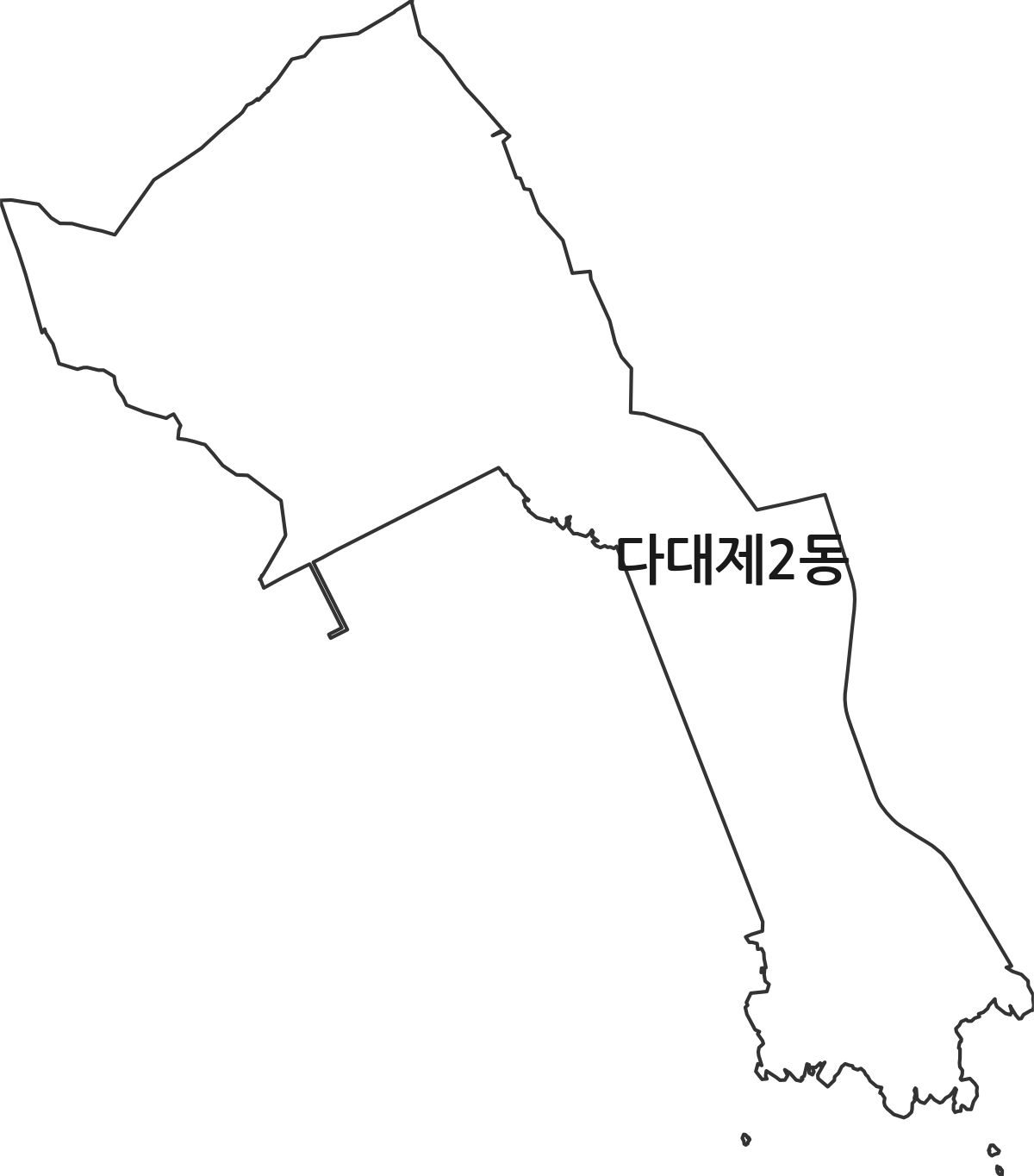 부산광역시 사하구 다대제2동 행정동 행정구역 경계 지도