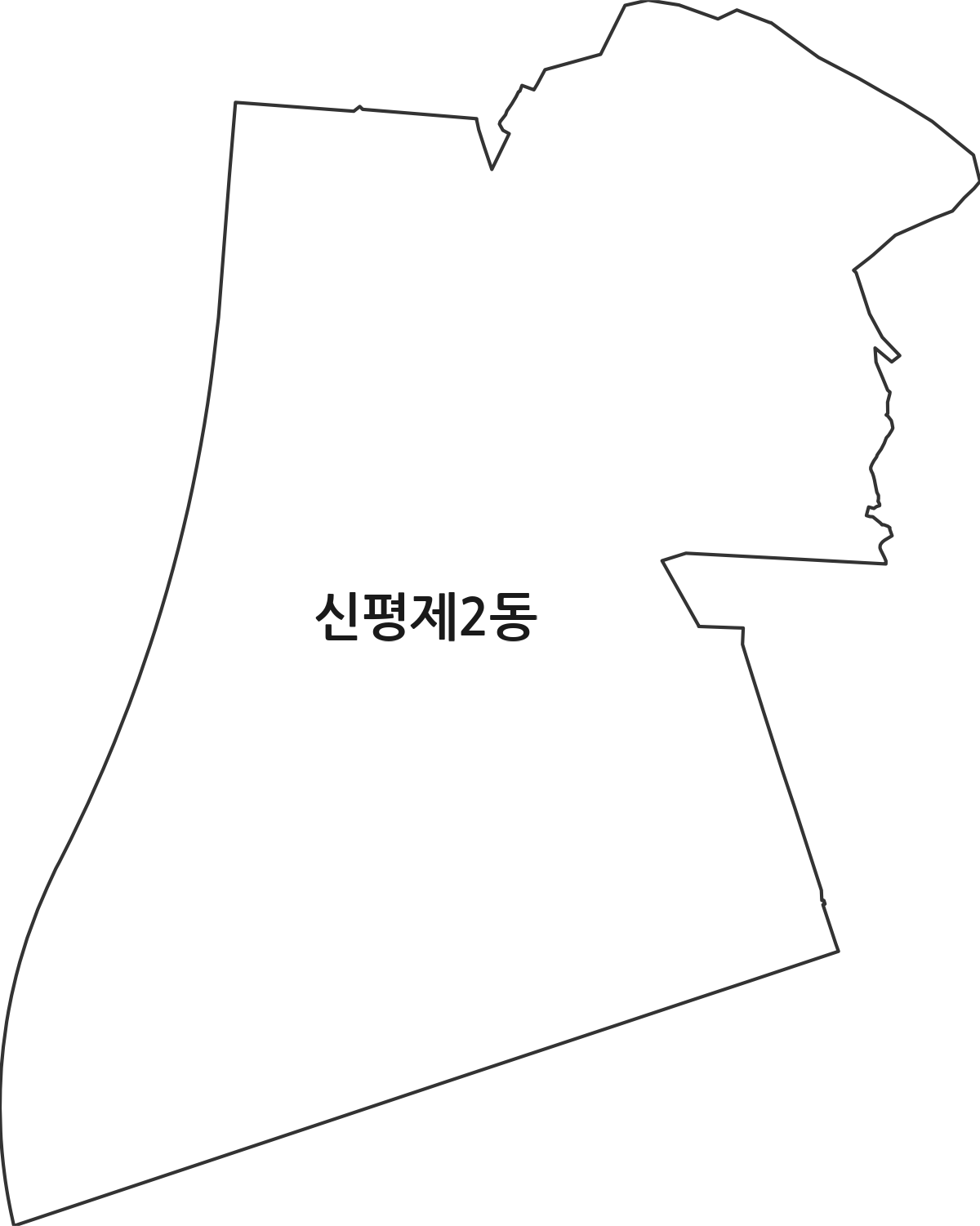 부산광역시 사하구 신평제2동 행정동 행정구역 경계 지도