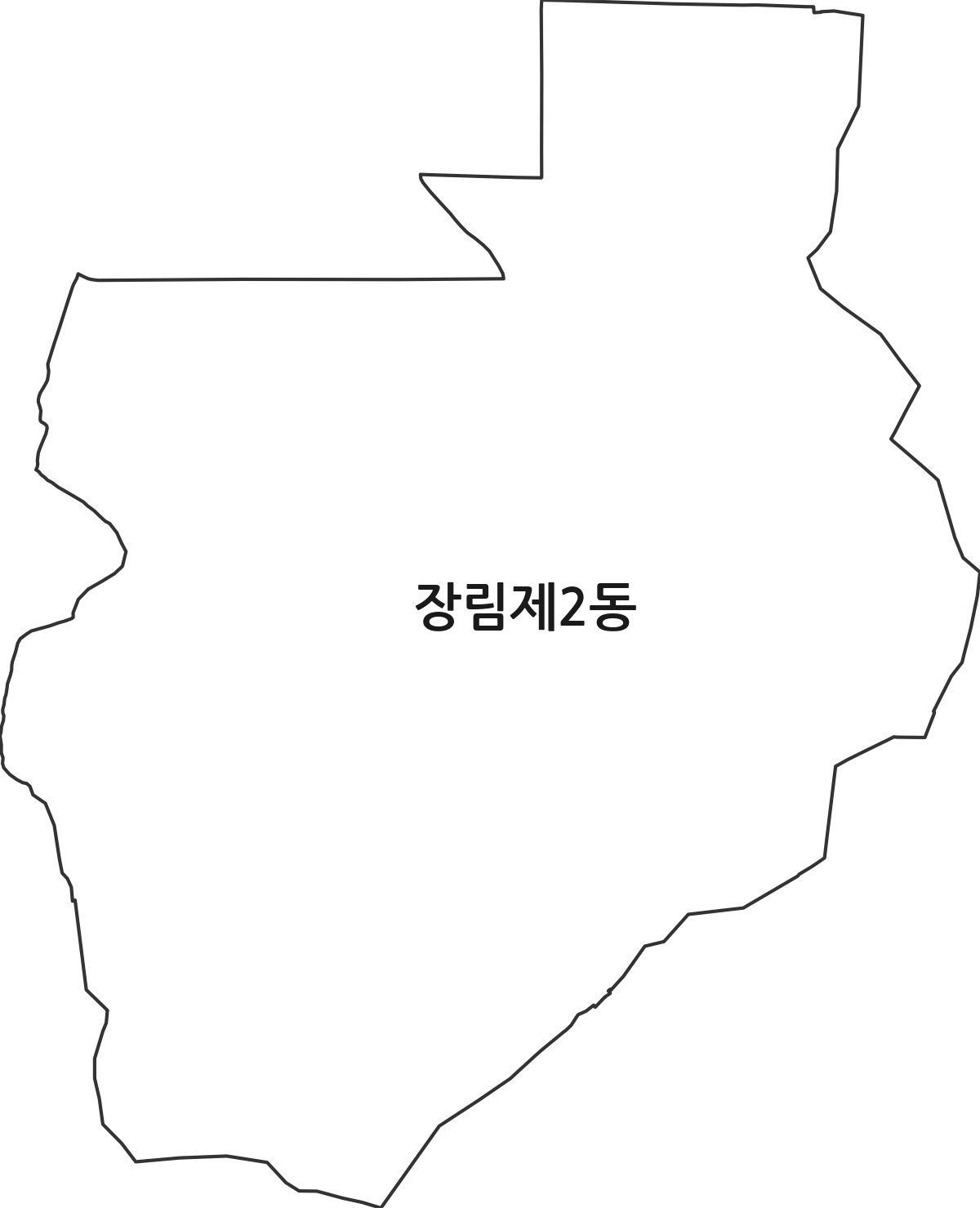 부산광역시 사하구 장림제2동 행정동 행정구역 경계 지도