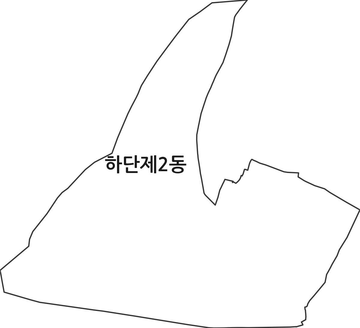 부산광역시 사하구 하단제2동 행정동 행정구역 경계 지도
