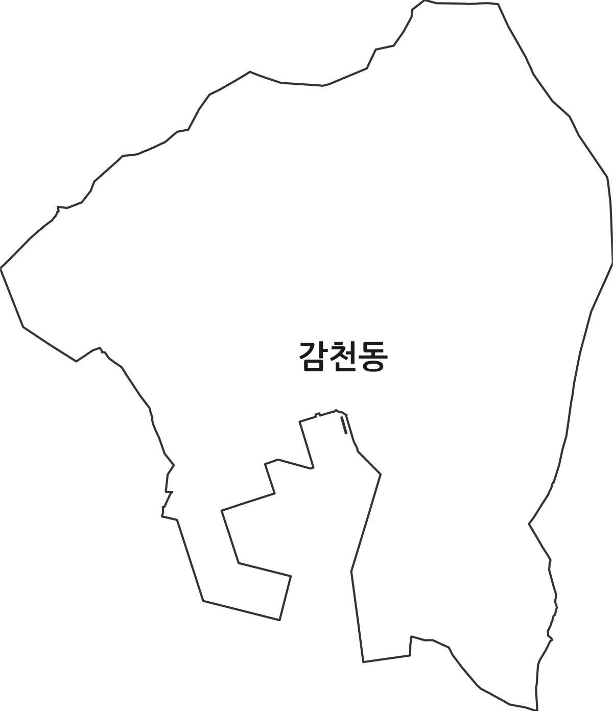 부산광역시 사하구 감천동 법정동 행정구역 경계 지도