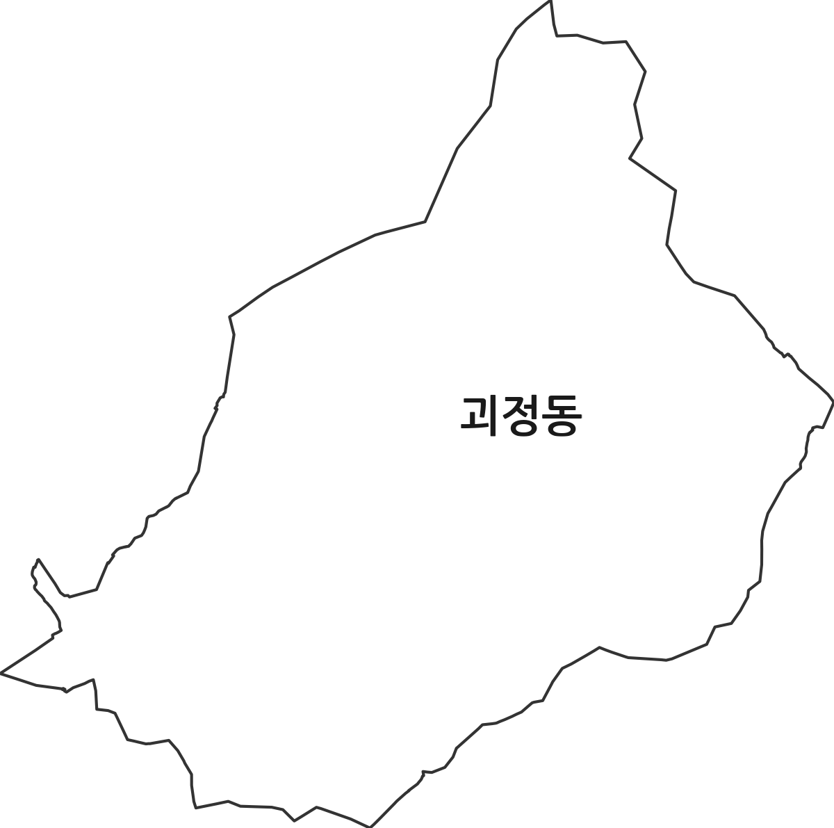 부산광역시 사하구 괴정동 법정동 행정구역 경계 지도