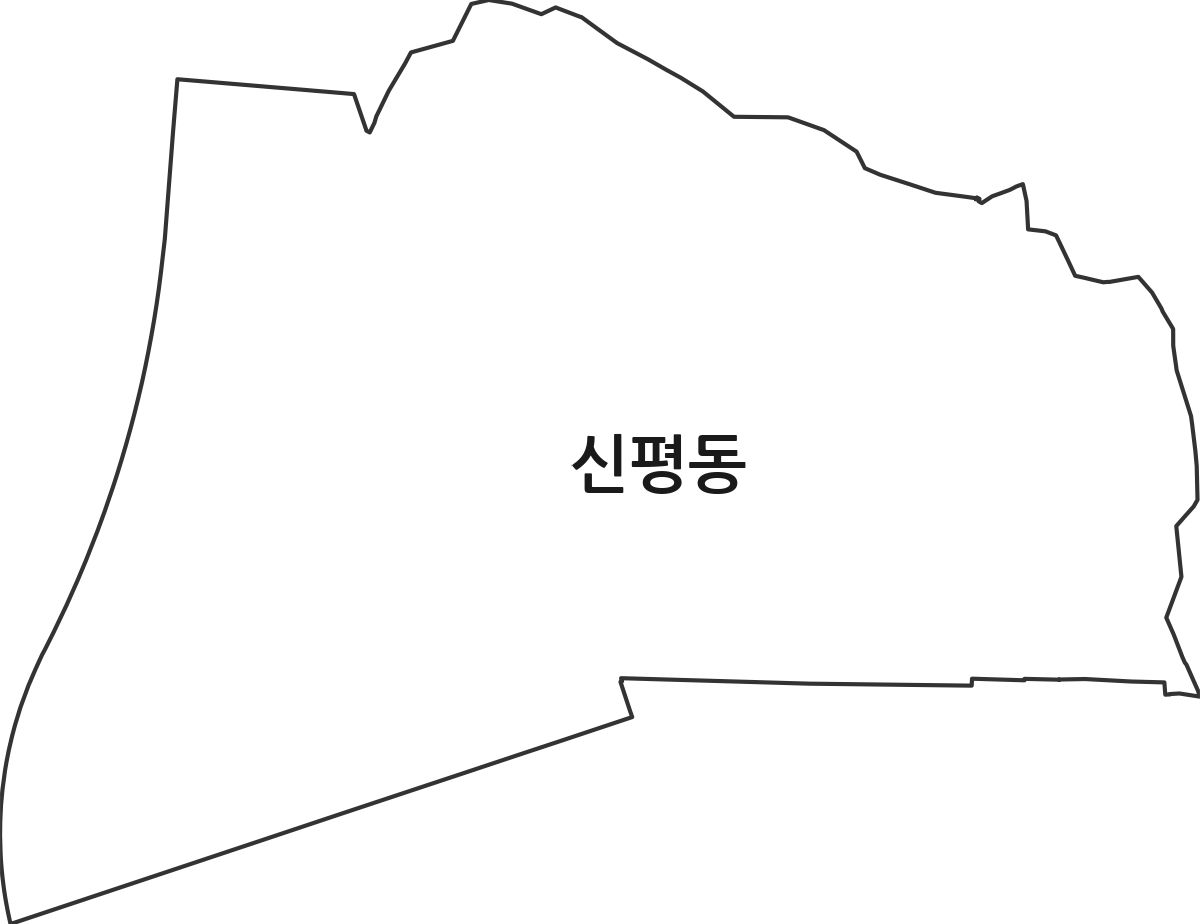 부산광역시 사하구 신평동 법정동 행정구역 경계 지도