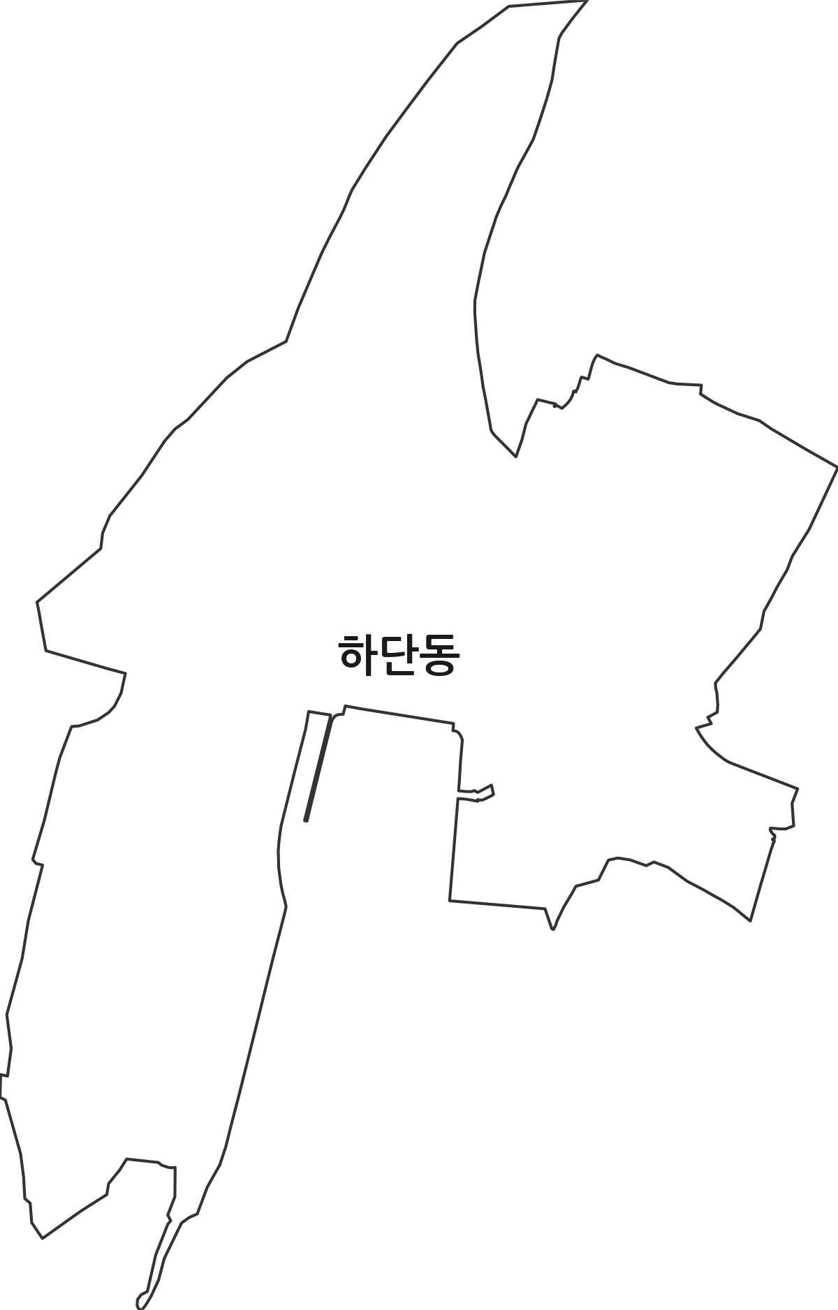 부산광역시 사하구 하단동 법정동 행정구역 경계 지도