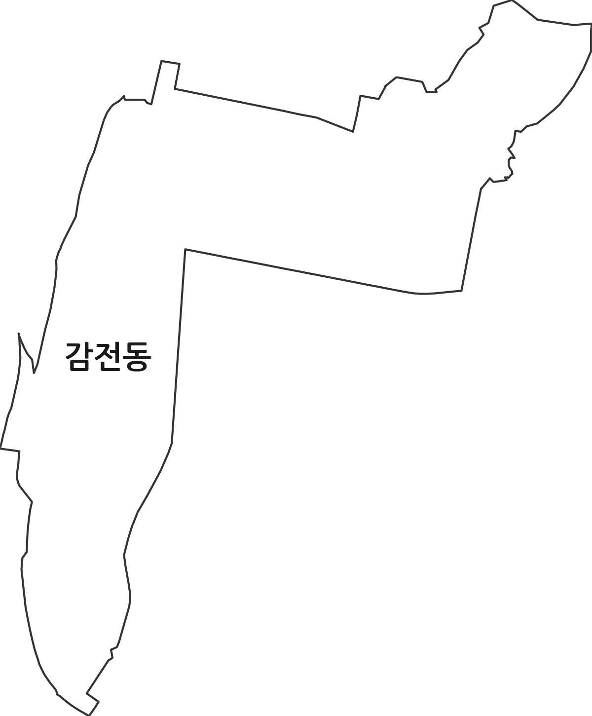 부산광역시 사상구 감전동 행정동 행정구역 경계 지도