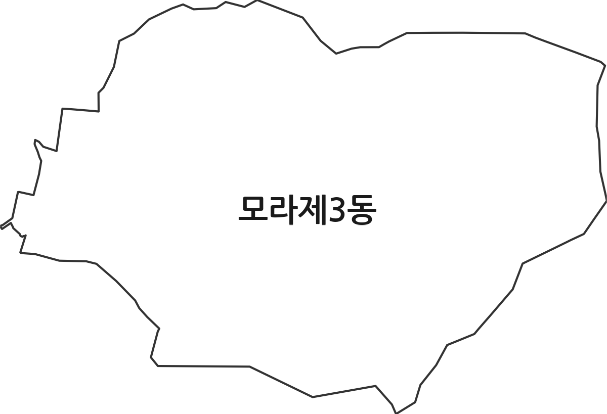 부산광역시 사상구 모라제3동 행정동 행정구역 경계 지도