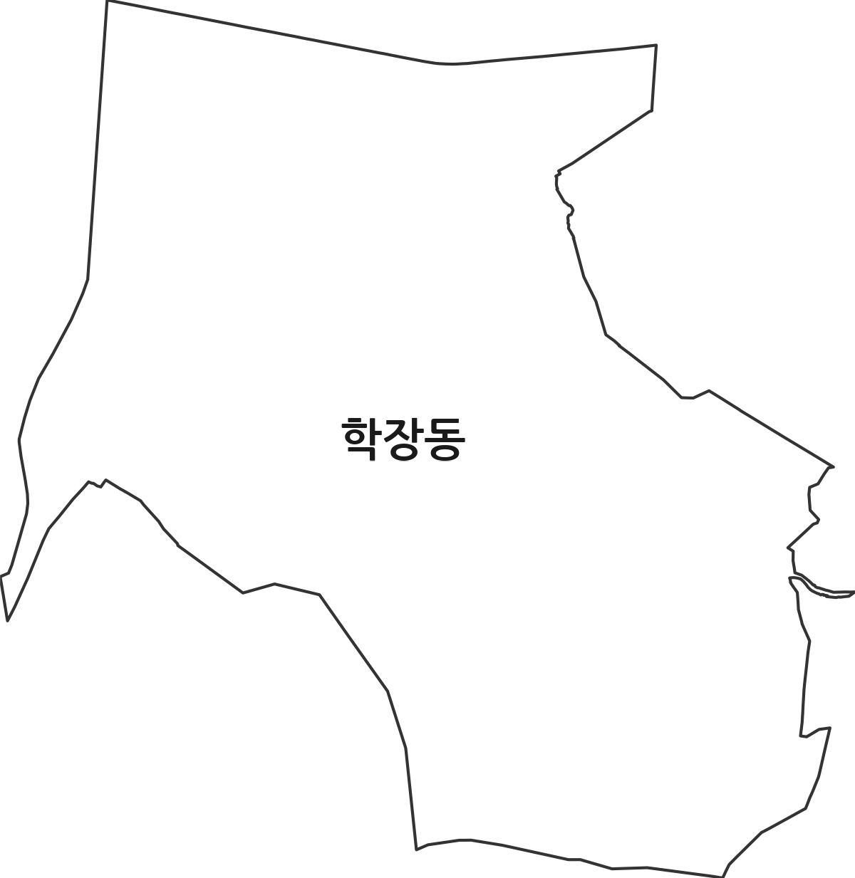 부산광역시 사상구 학장동 행정동 행정구역 경계 지도