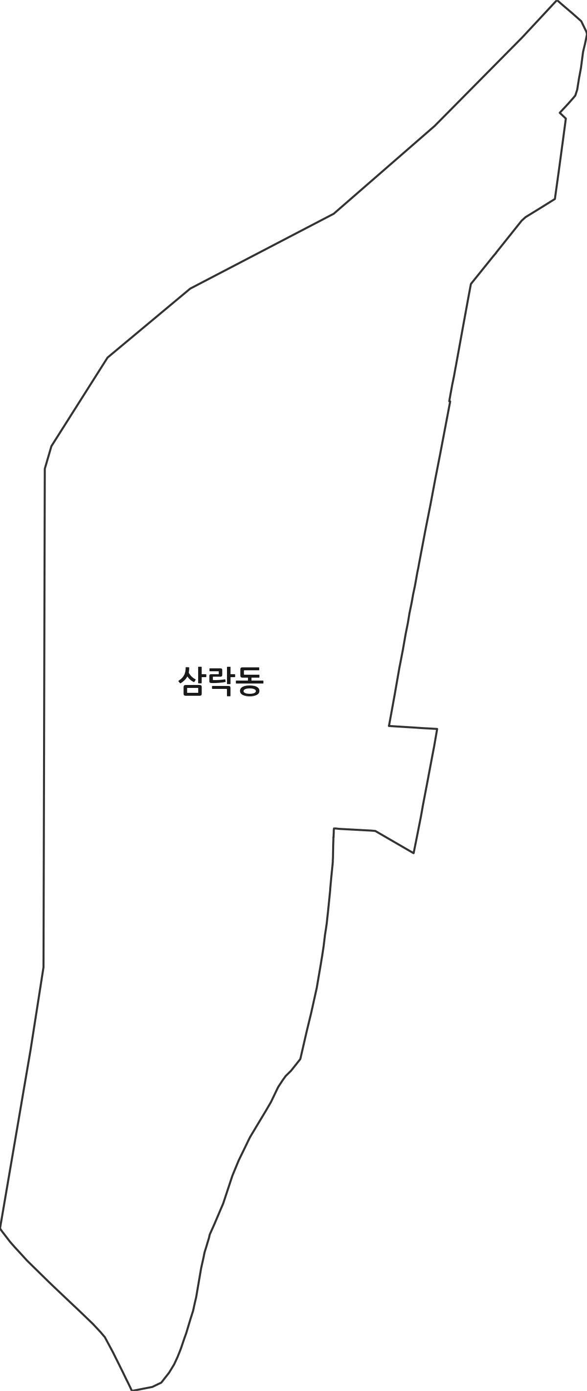 부산광역시 사상구 삼락동 법정동 행정구역 경계 지도