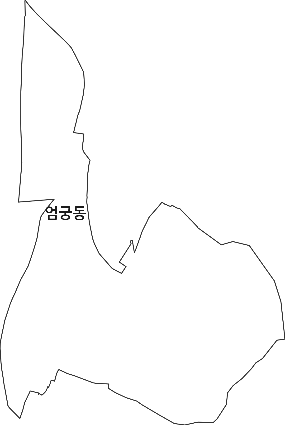 부산광역시 사상구 엄궁동 법정동 행정구역 경계 지도