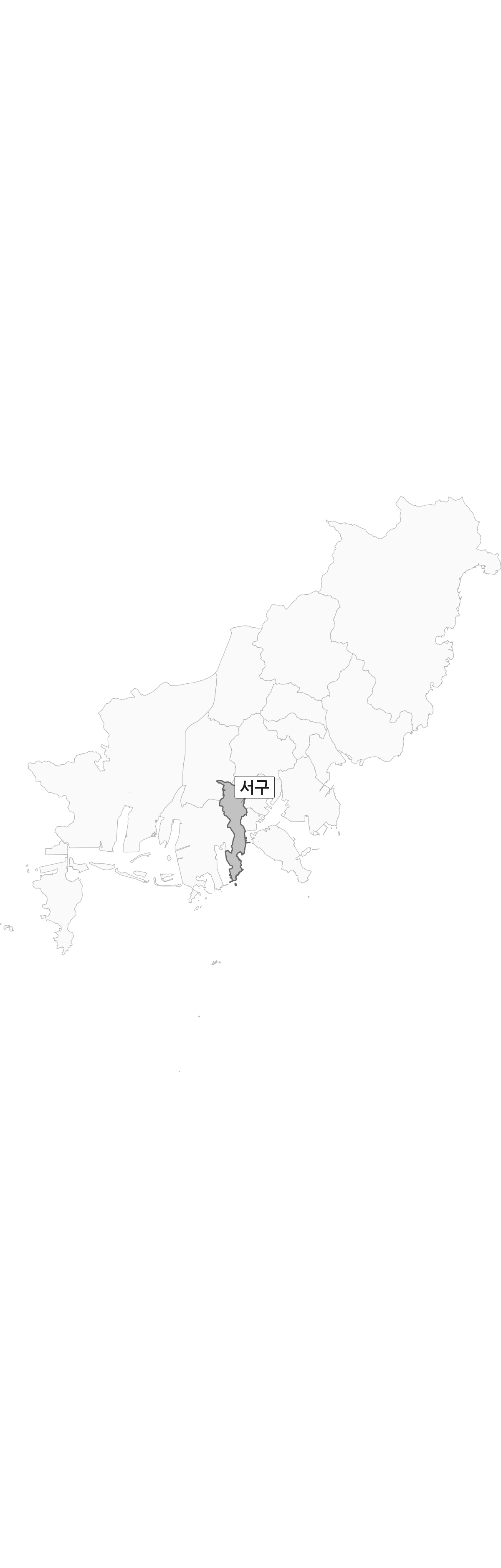 부산광역시 범위 내 서구 행정구역 경계 지도