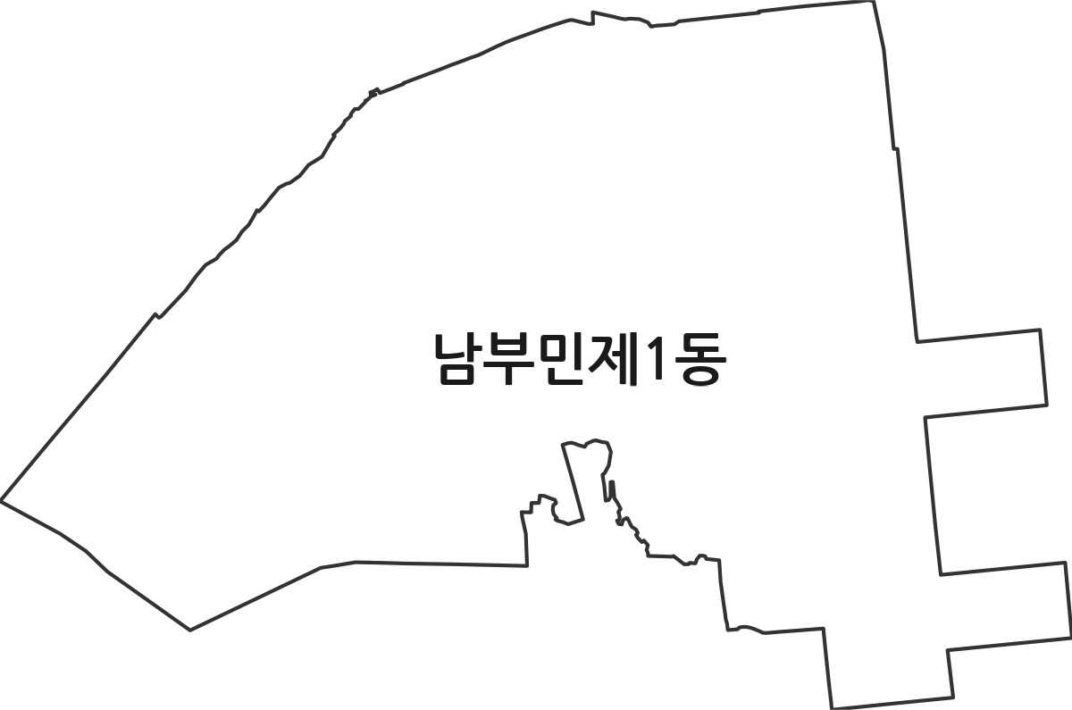 부산광역시 서구 남부민제1동 행정동 행정구역 경계 지도