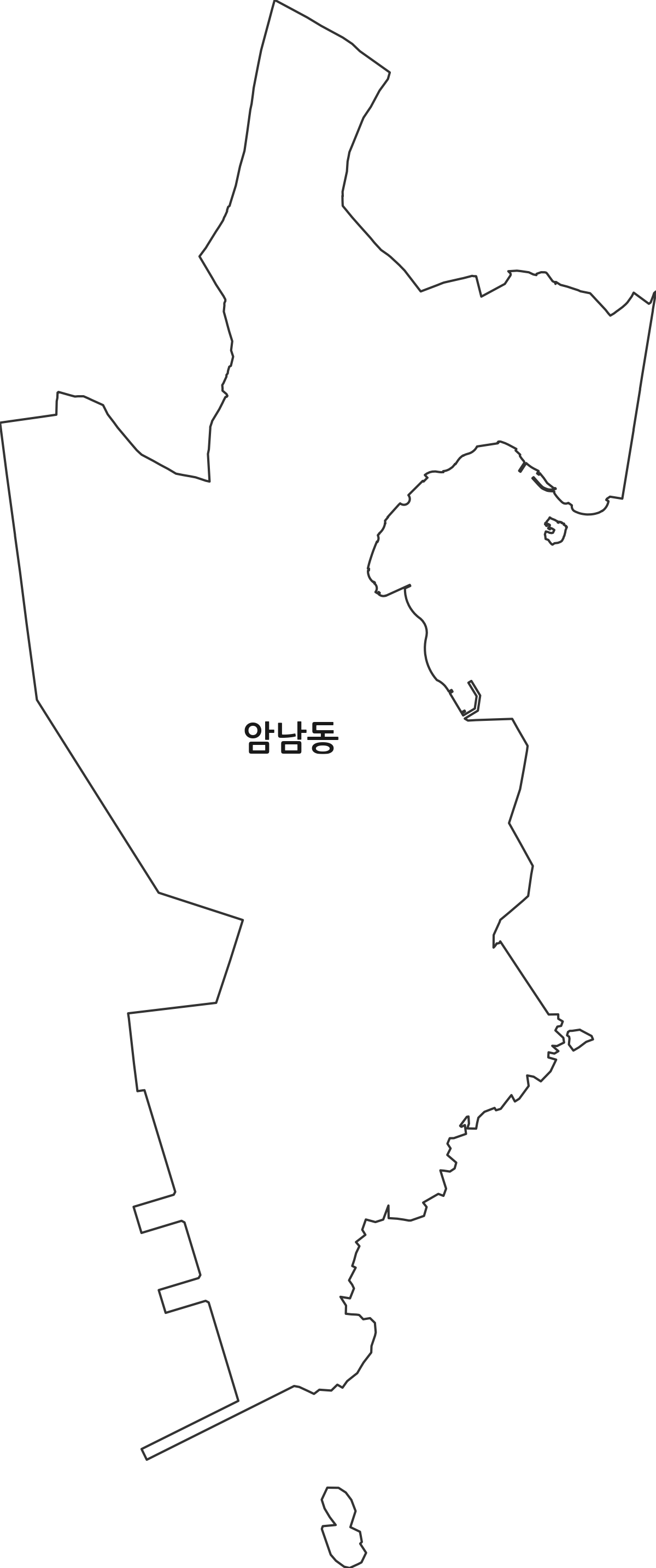 부산광역시 서구 암남동 행정동 행정구역 경계 지도