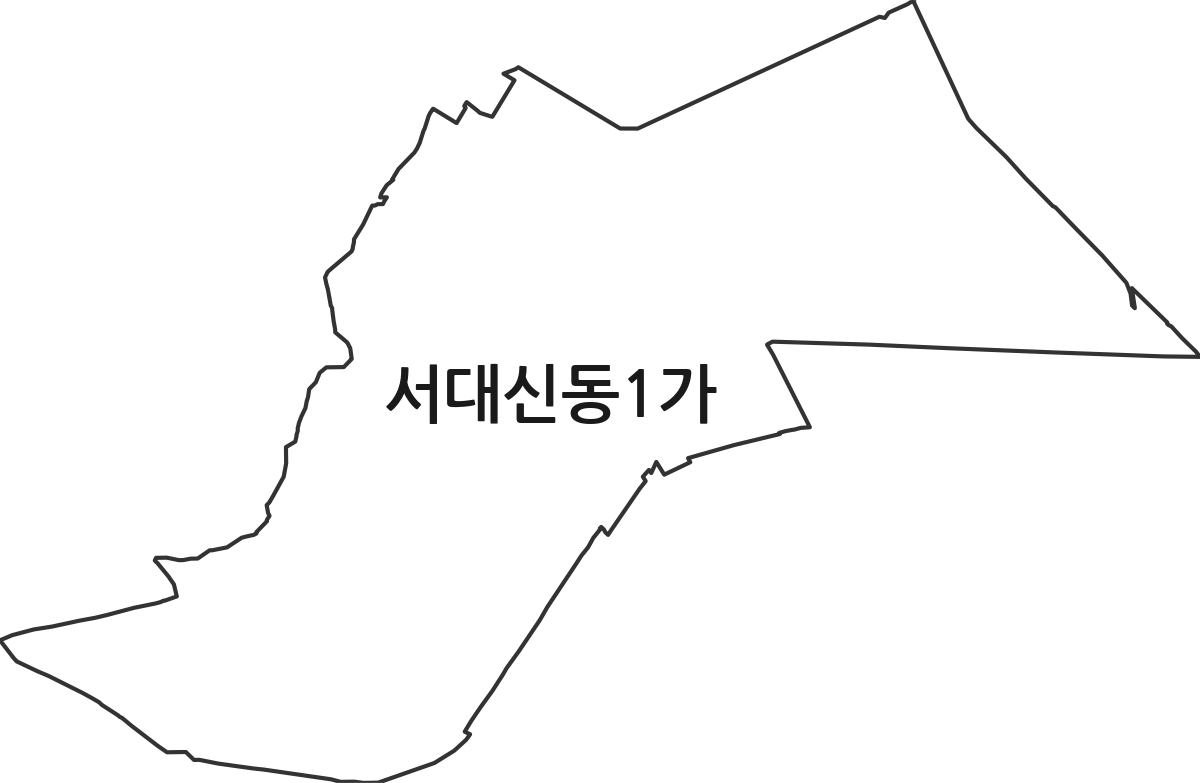 부산광역시 서구 서대신동1가 법정동 행정구역 경계 지도