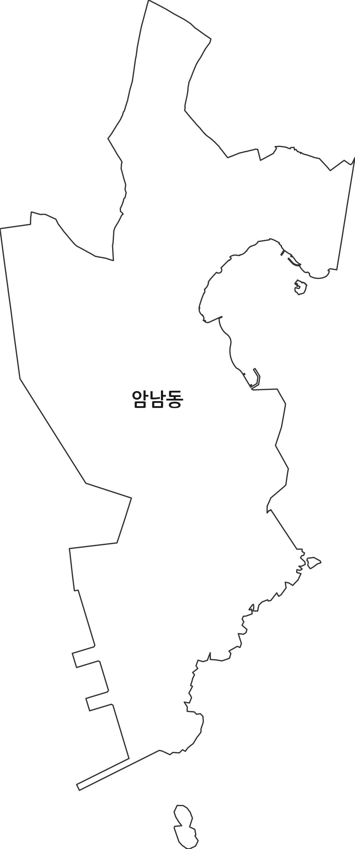 부산광역시 서구 암남동 법정동 행정구역 경계 지도