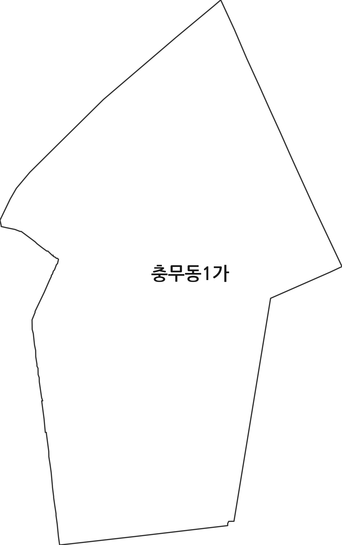 부산광역시 서구 충무동1가 법정동 행정구역 경계 지도