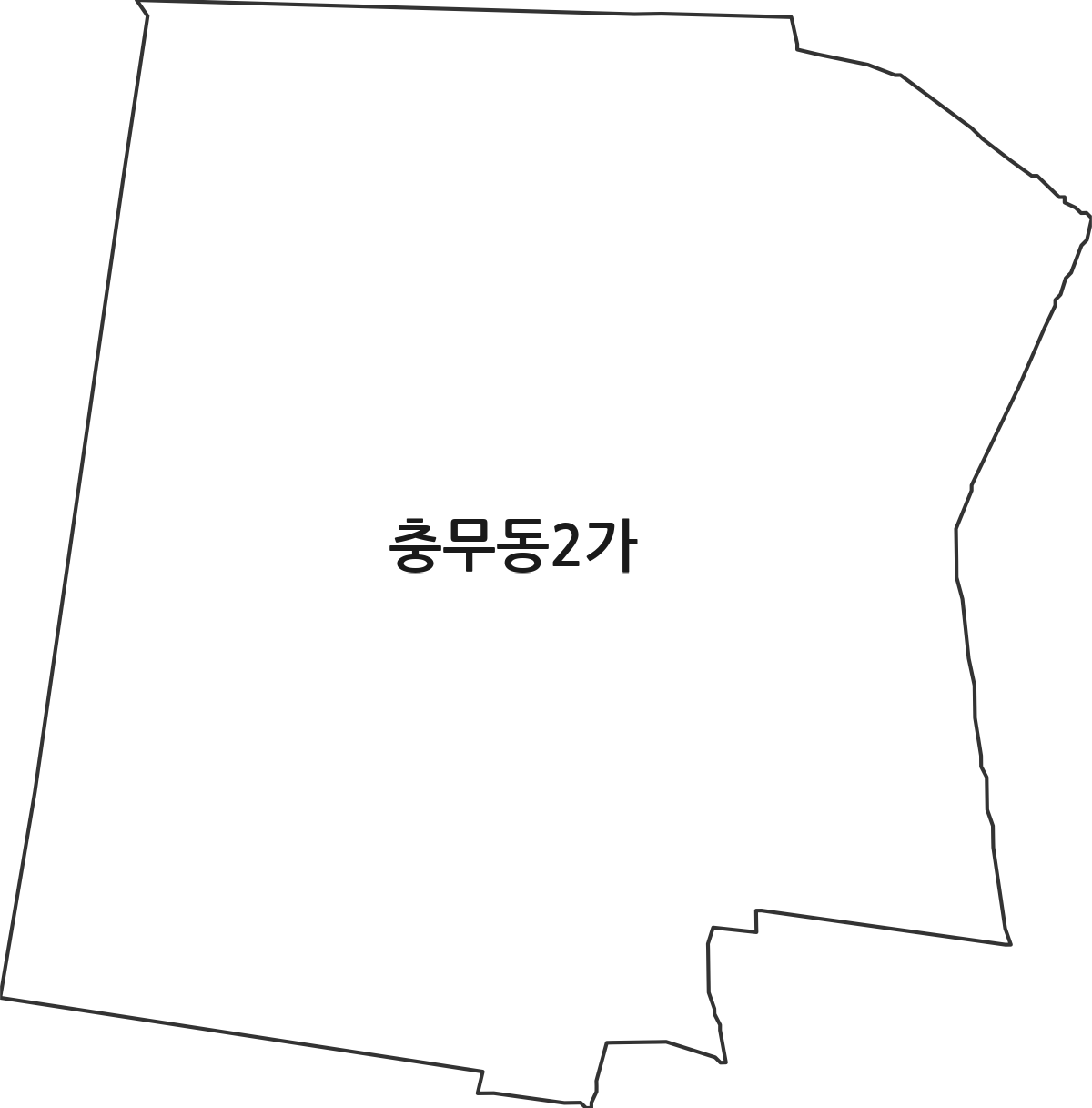 부산광역시 서구 충무동2가 법정동 행정구역 경계 지도