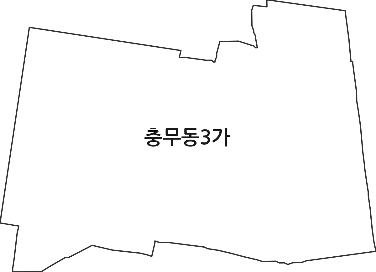 부산광역시 서구 충무동3가 법정동 행정구역 경계 지도