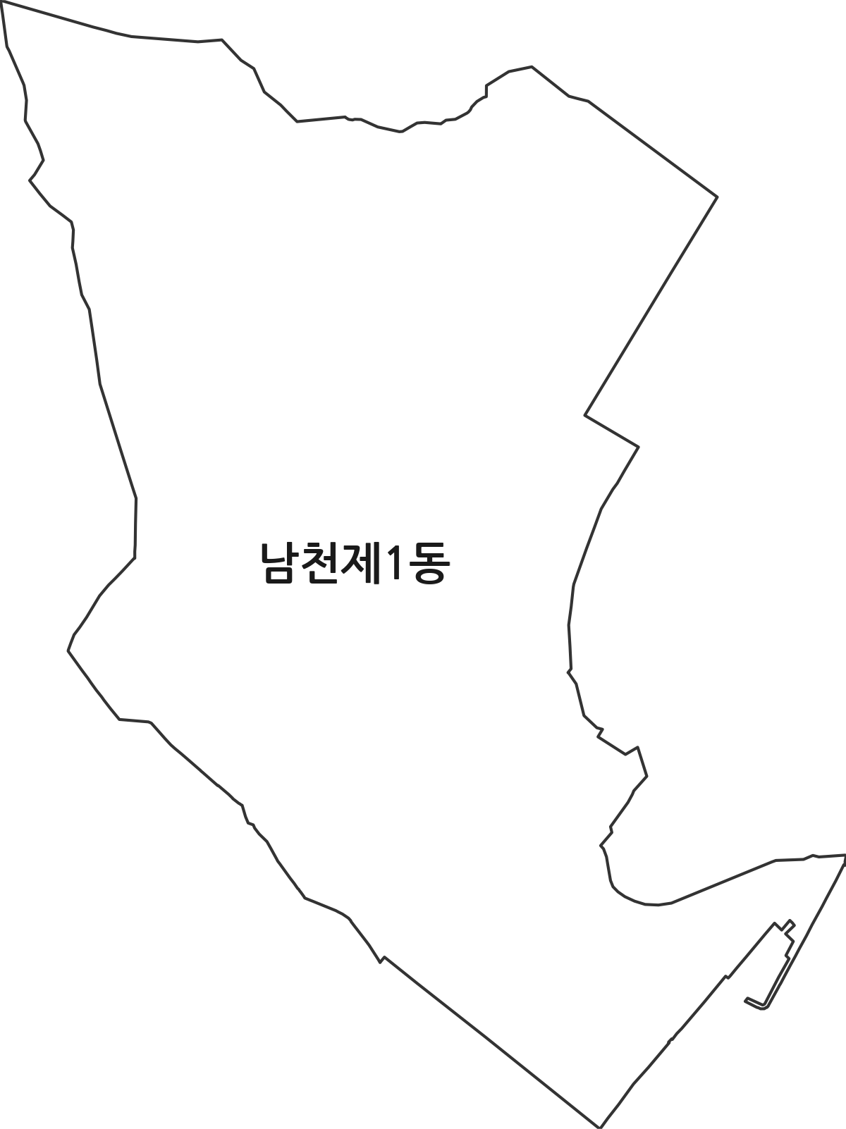 부산광역시 수영구 남천제1동 행정동 행정구역 경계 지도